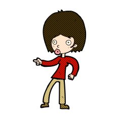 comic cartoon woman pointing N54