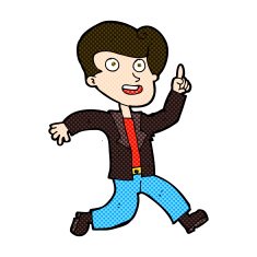 comic cartoon man with great idea N8