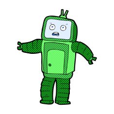 comic cartoon funny robot N22