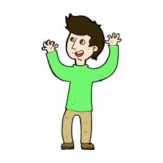 comic cartoon happy man N121