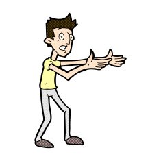 comic cartoon man desperately explaining N2