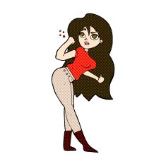 comic cartoon woman raising fist N3