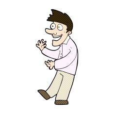 comic cartoon excited man N17