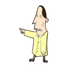comic cartoon ugly man pointing N3