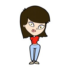 comic cartoon confused woman N24