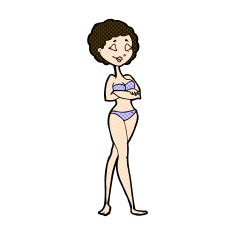 comic cartoon retro woman in bikini N3