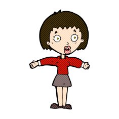 comic cartoon shocked woman N25