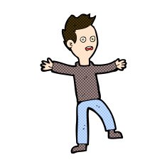 comic cartoon startled boy N8