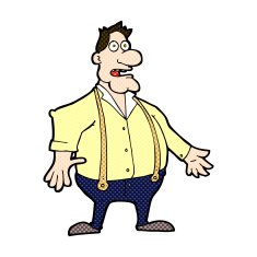 comic cartoon shocked man N29