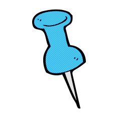 comic cartoon drawing pin N3