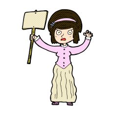 comic cartoon vicorian woman protesting N3