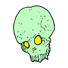 comic cartoon spooky skull N36