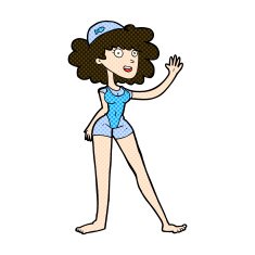 comic cartoon swimmer woman N3