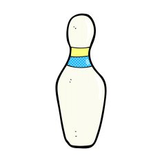 comic cartoon ten pin bowling skittle N2