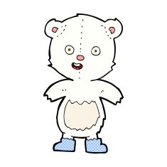 comic cartoon happy teddy bear in boots N3