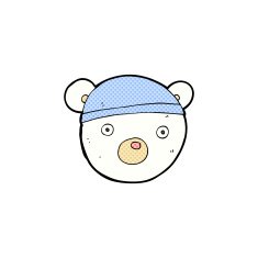 comic cartoon polar bear cub wearing hat
