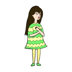 comic cartoon surprised girl N6