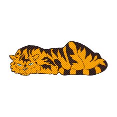 comic cartoon resting tiger N3
