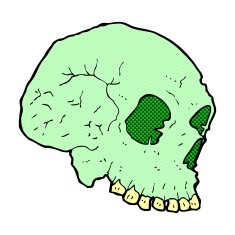 comic cartoon spooky skull N37