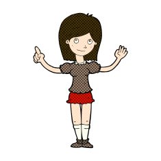comic cartoon woman explaining idea N3