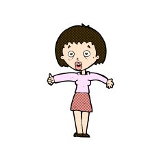 comic cartoon amazed woman N3