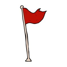 comic cartoon flag on pole N2