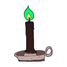 comic cartoon spooky black candle
