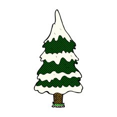 comic cartoon snowy tree N3