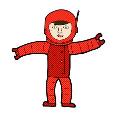 comic cartoon space man N6