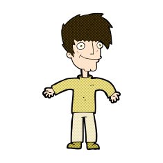 comic cartoon happy man N122