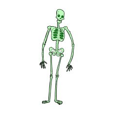 comic cartoon spooky skeleton N2