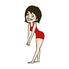 comic cartoon excited woman N37