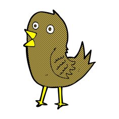 comic cartoon tweeting bird N2