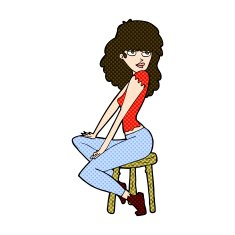 comic cartoon woman striking pose N3
