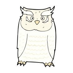 comic cartoon owl N20