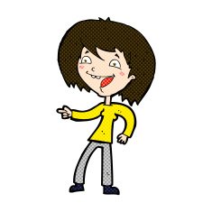 comic cartoon woman laughing and pointing N3