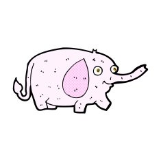 comic cartoon funny little elephant N2