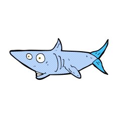 comic cartoon happy shark N3