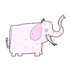 comic cartoon happy elephant N3