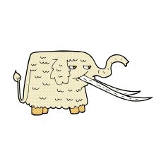comic cartoon woolly mammoth N3