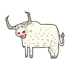 comic cartoon hairy cow N3