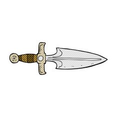 comic cartoon dagger