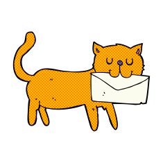 comic cartoon cat carrying letter N3