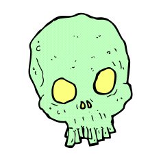comic cartoon spooky skull N38
