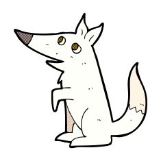 comic cartoon wolf cub N4