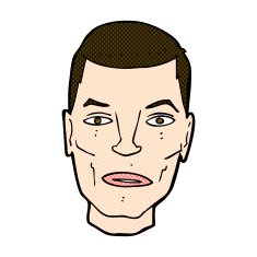 comic cartoon serious male face N3