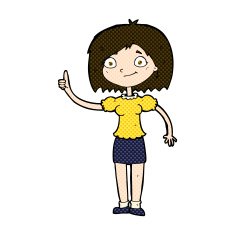 comic cartoon woman with idea N67