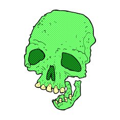 comic cartoon ancient spooky skull N2