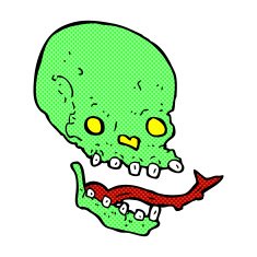 comic cartoon spooky skull N39