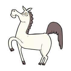 funny comic cartoon horse N3